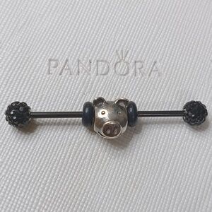 Pandora Vintage Stirling Silver Pig Charm.